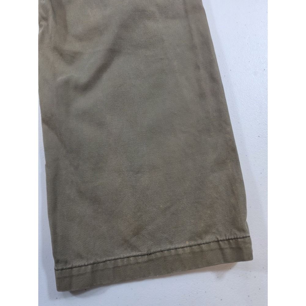Y2K Gap Pants Mens 31x30 Green Canvas Hayes Faded Button Fly Workwear - Picture 10 of 11